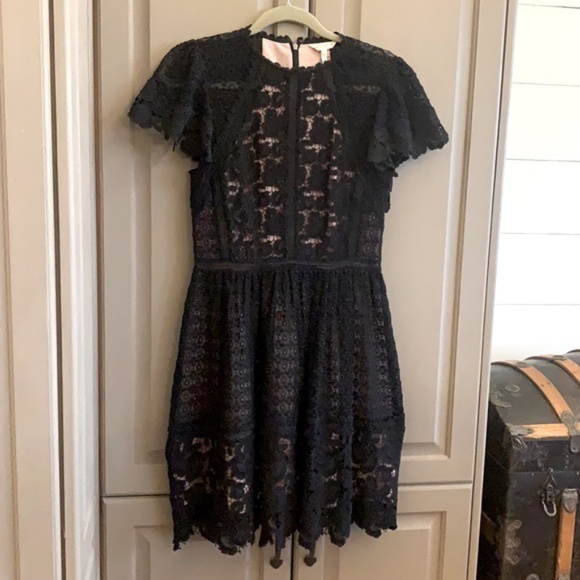 REBECCA TAYLOR- NWOT Black lace cocktail dress. - Picture 3 of 13
